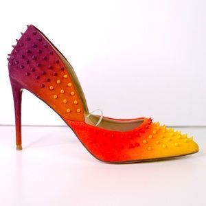Steve Madden Ombré Spiked Studded Pumps Purple Orange Yellow Size 7 Testy